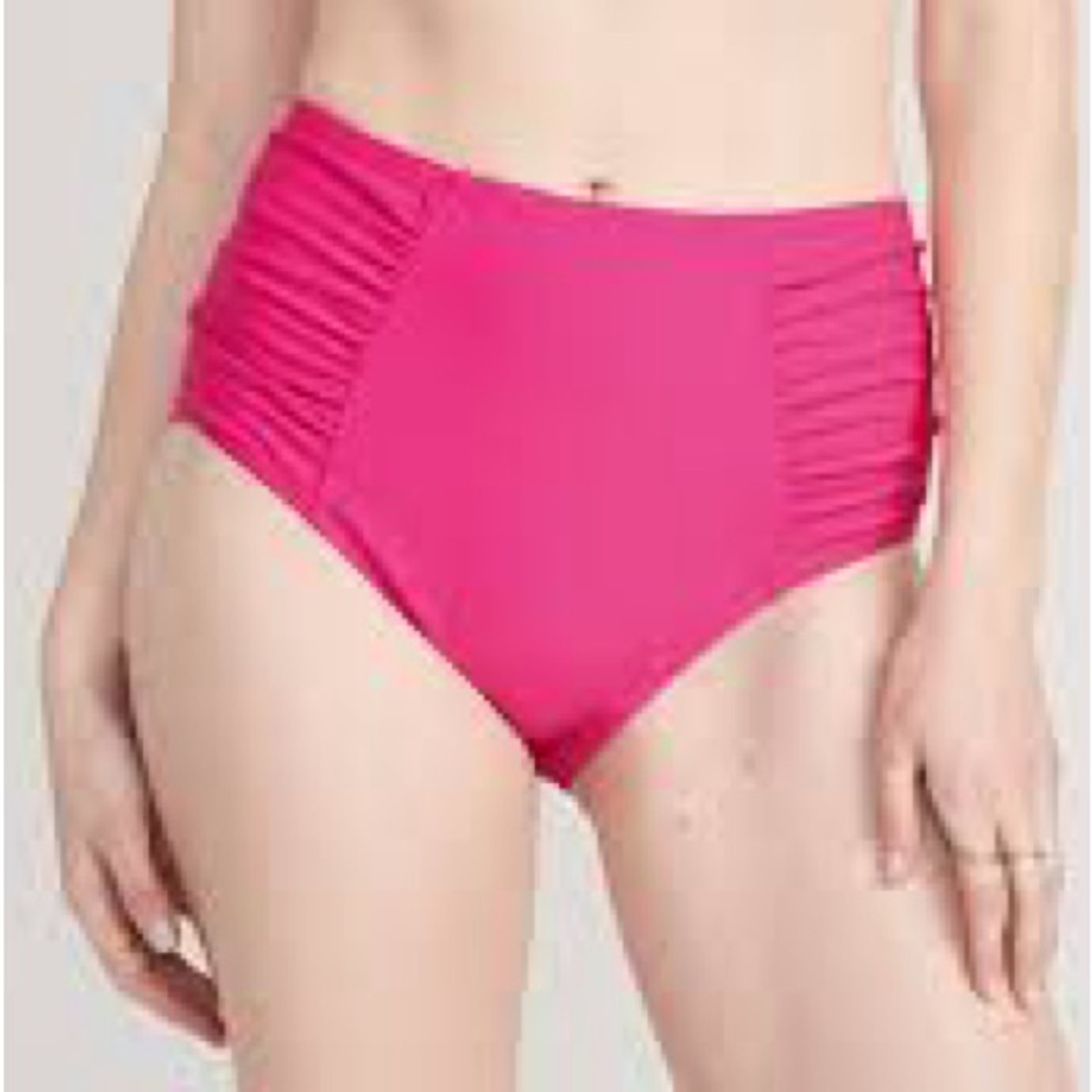 NWT Pink High-Waisted Swim Bottoms